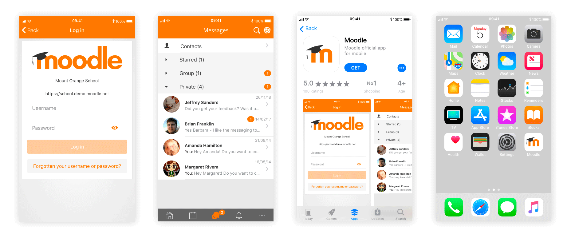 App de Moodle sin personalizar